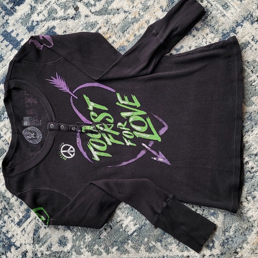 Affliction black long sleeve shirt in size large. True to size.